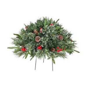 Dexmalle Pine Cones & Red Berries 20-Inch 220 Tips Christmas Ground Tree - 1 of 4