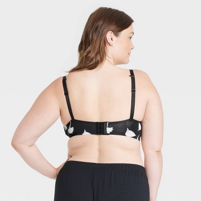 Women's Floral Print Wirefree Nursing Bra Auden™ Black And White 38c