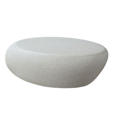 NicBex Modern 43.3" Irregular Coffee Table with Fiberglass Frame for Living Room and Office, White