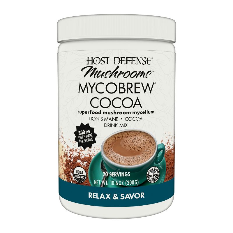 Host Defense MycoBrew Cocoa Drink Mix with Lion's Mane Mushroom, 1 of 10