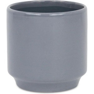 Cheung's Elegora Straight Side Solid Color Ceramic Pot - Large - Gray - 1 of 3