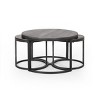 Nesting Coffee Tables Set Of 3 For Living Room,3 Piece Set Coffee Table,Modern Industrial Round Wood Coffee Table-Cuddlewood - 3 of 4