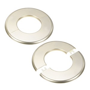 Unique Bargains Wall Split Flange Self-Adhesive Plumbing Cover Plates ABS Faucet Escutcheons 2 Pcs - 1 of 4