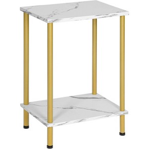 End Table, Small Side Table, Nightstand with 2-Layer Storage Shelves, Stable Frame, Easy Assembly - 1 of 4