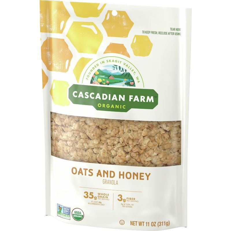 Cascadian Farm Organic Granola Oats and Honey Cereal - 11oz, 4 of 9