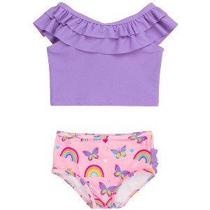 RuffleButts Girls UPF50+ Ruffle Tankini - 1 of 4