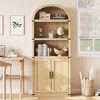 Bookcase with Doors Arched Bookshelf 71.65in Tall Bookcase Farmhouse Cabinet with Shelves - 3 of 4