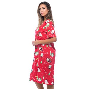 Just Love Womens Nightgown - Short Sleeve Henley Oversized Sleepwear Gown - 1 of 2