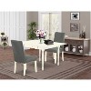 HomeStock 3-Piece Linen White Finish Solid Wood Top With Dropleaf Dining Table Set - 2 of 4