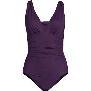 Lands' End Women's Plus Size DDD-Cup SlenderSuit Tummy Control Chlorine  Resistant Skirted One Piece Swimsuit 