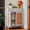 Hommoo Wooden Storage Cabinet Sideboard with Adjustable Shelves and Drawer - 3 of 4