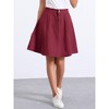 INSPIRE CHIC Women's High Waist A-Line Flared Pleated Above Knee Denim Skirt - 2 of 4