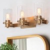 LNC Charm 20.5-in 3-Lights Gold and Seeded Cylinder Glass  Modern/Contemporary Vanity  Lights - 2 of 4