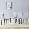 Set of 4 Dining Chair Dinner Chair Armless Chairs with Padded Seat, Black/Light Gray - Modernluxe - 2 of 4