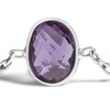 Haus of Brilliance Silver Bezel Set Purple Amethyst 5 Station Adjustable Bolo Bracelet - 2 of 4