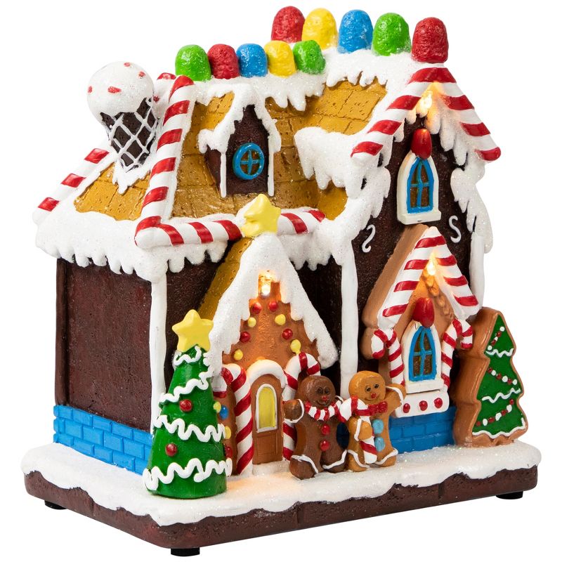 Northlight 7" LED Lighted Gingerbread Christmas Candy House Village Display, 4 of 7