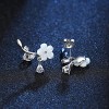 Paaaawaters 925 Silver Natural Shell Plum Flower Stud Earrings - 2 of 4