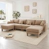 U-Shape Sectional Sofa with 2 Ottomans, 4-Seater Sofa with Armrests and Cylindrical Legs, Boucle Fabric Couch with Cushion-Coolbibila - 2 of 4