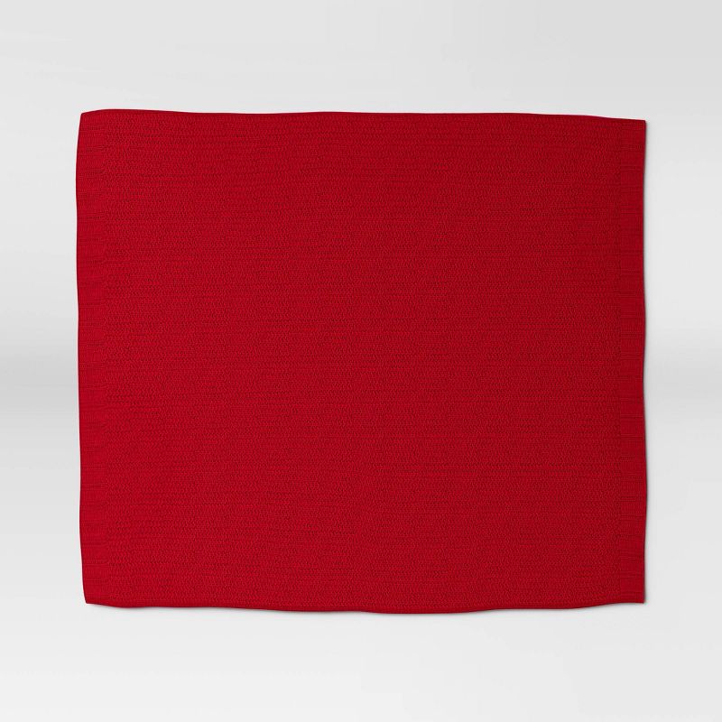 Solid Chenille Knit Throw Blanket Red - Threshold&#8482;, 4 of 7