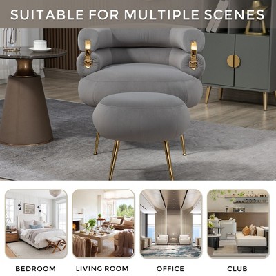 Round Swivel Barrel Chair-Comfortable Accent Sofa for Living Spaces