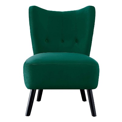 Homelegance Imani Mid Century Modern Velvet Accent Upholstered Living Room Bedroom Lounge Chair, Green