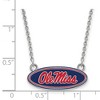 Black Bow Jewelry Sterling Silver Mississippi Rebels NCAA Necklace 18 Inch - 3 of 4