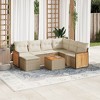 vidaXL 8 Piece Patio Sofa Set with Cushions - Beige and Cream With Table - 2 of 4