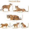 6-Piece Realistic Tiger Figurine Family Set with Cubs, Jungle Animal Educational Toy & Cake Topper Gift for Kids - 2 of 4
