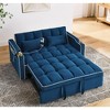 TiranisuBest 3-IN-1 Modern Gray Velvet Loveseat Sofa Bed, Adjustable Backrest, Easy Assembly, and Plush Comfort for Living Room or Guest Room - 3 of 4