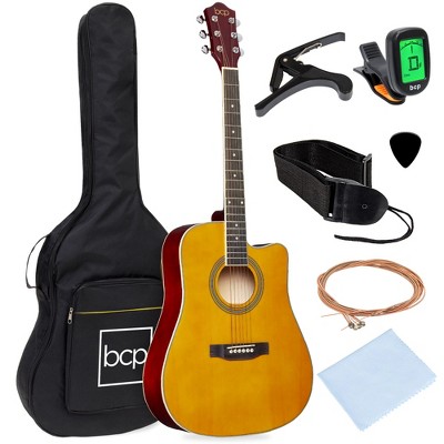 Best Choice Products 41in Full Size Beginner Acoustic Guitar Set with Case, Strap, Capo, Strings