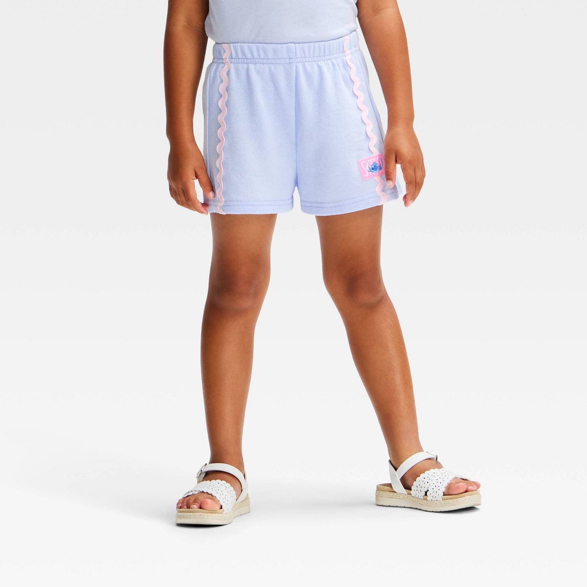 Toddler Girls' 2pc Disney Lilo & Stitch Rick Rack Shorts Set - Blue - thumbnail 4