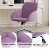 Tufted Velvet Office Chair with Adjustable Swivel Base and Wheels for Home Office or Study-3irtyhousy - 3 of 4