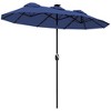 Outsunny 9.7' Double-sided Patio Umbrella with LED Solar Light, Tilt and Crank, Outdoor Umbrella, Navy Blue - 4 of 4