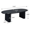LIVAREEmlen 51'' Tapered Tabletop Coffee Table Wooden Frame Curved Design Easy to install - 2 of 4