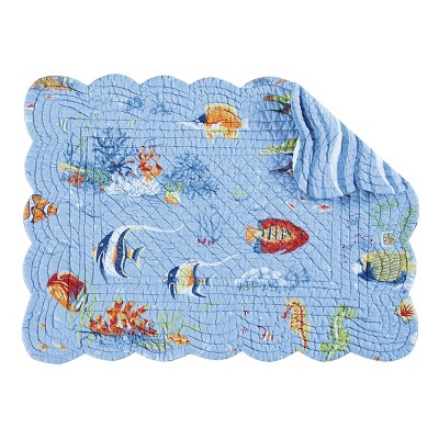 C&F Home Reef Paradise Cotton Quilted Rectangular Reversible Placemat Set of 6