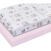 Everyday Kids 2-Pack Changing Pad Covers for Girls – Pink & Owl Print, 100% Cotton Percale, Soft & Breathable, Fits Most Changing Table Pads - 2 of 4
