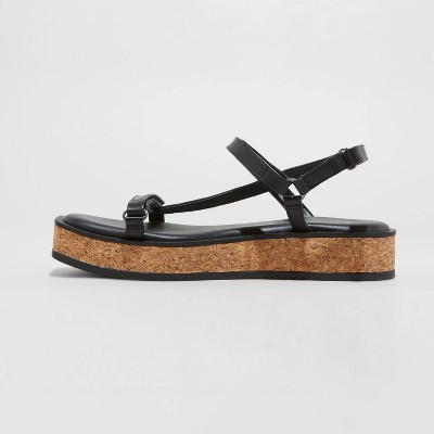 target black platform sandals