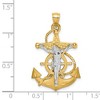 Black Bow Jewelry 14K Two-Tone Gold 3D Mariner Crucifix Cross Pendant, 21 x 34mm - 4 of 4