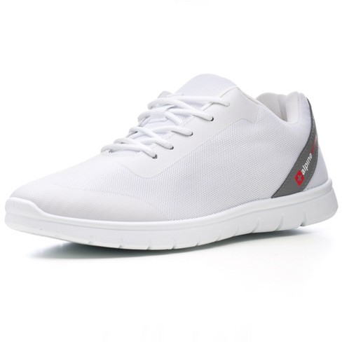 Alpine Swiss Mens Knit Fashion Sneakers Lightweight Athletic Walking Tennis Shoes - White - Size 11