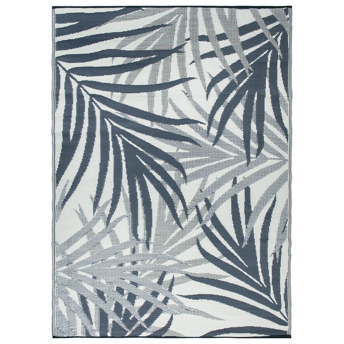 World Rug Gallery Tropical Leaves Coastal Reversible Recycled Plastic Outdoor Picnic Mat, Camping Rug, RV Rug: All-Weather, Stain-Resistant