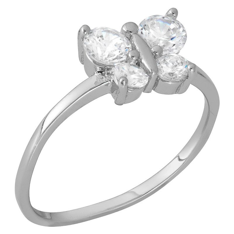 Tiara Kid's Cubic Zirconia Butterfly Ring in Sterling Silver, 2 of 3