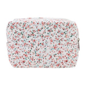 Unique Bargains Women's Floral Octagonal Travel Cosmetic Bag 1 Pc - 1 of 3