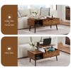Syemin End Table, Wood Lift Top Coffee Table with Hidden Compartment and Storage Shelf for Living Room, Reception Room, Brown, 39.49"*19.69"*17.26" - 2 of 4