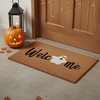 HomeRoots 17" X 29" Black Natural And White Halloween Halloween Welcome Outdoor Coir Door Mat - 2 of 4