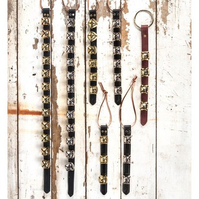 Weaver Leather Bells Strap, 6 Brass Plated Bells on Black Strap