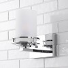 LED Light Metal/Frosted Glass Contemporary Glam Pendent Chrome - JONATHAN Y - 4 of 4