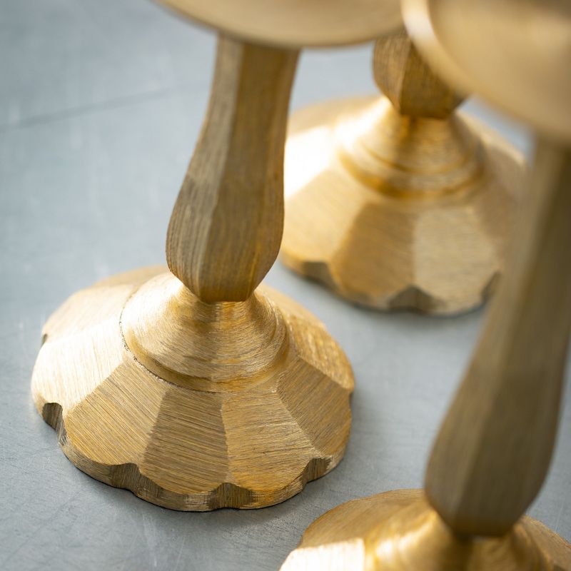 Sullivans Gilded Classic Pillar Candle Holders Set of 3, 10.5"H, 8.5"H & 6.5"H Gold, 2 of 6