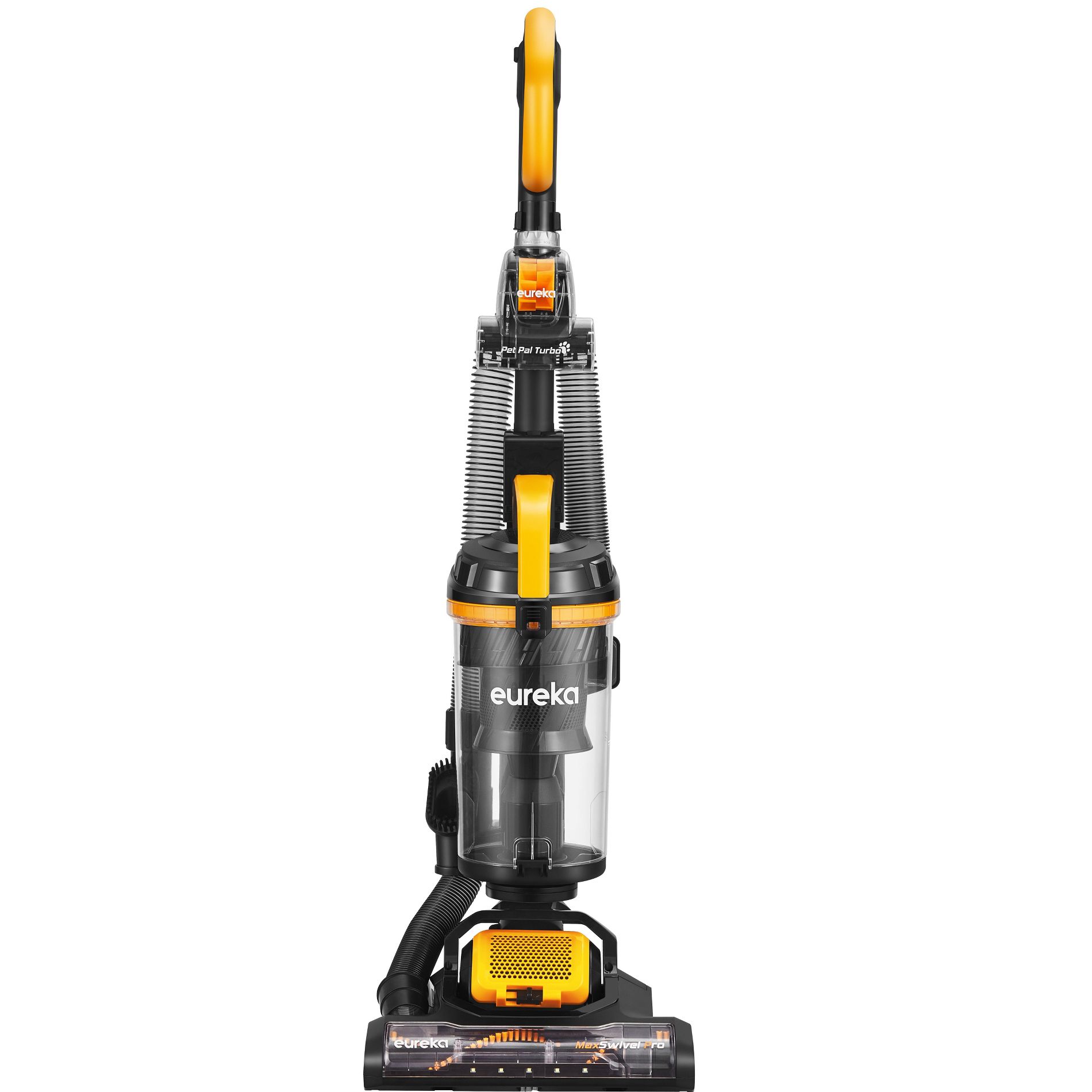 Eureka MaxSwivel Pro Upright Vacuum with Pet Tool, Bagless, Yellow