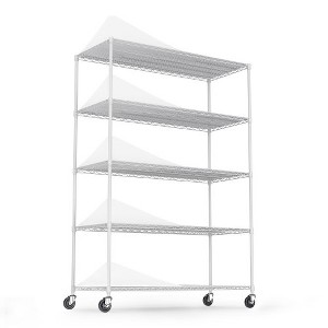 Dolonm Heavy Duty Adjustable Storage Rack Metal Shelf Wire Shelving Unit with Wheels & Shelf Liners - 1 of 4