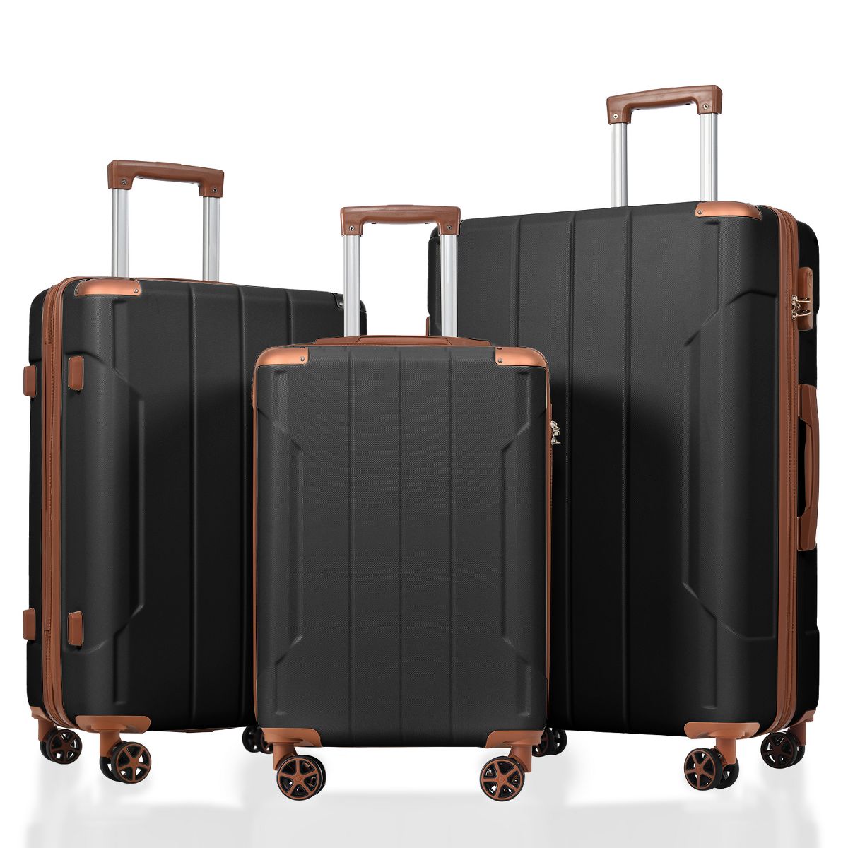 Polibi Luggage Set 3-Piece with 20 Inch Carry-On Suitcase, 24 Inch and 28 Inch Checked Suitcases